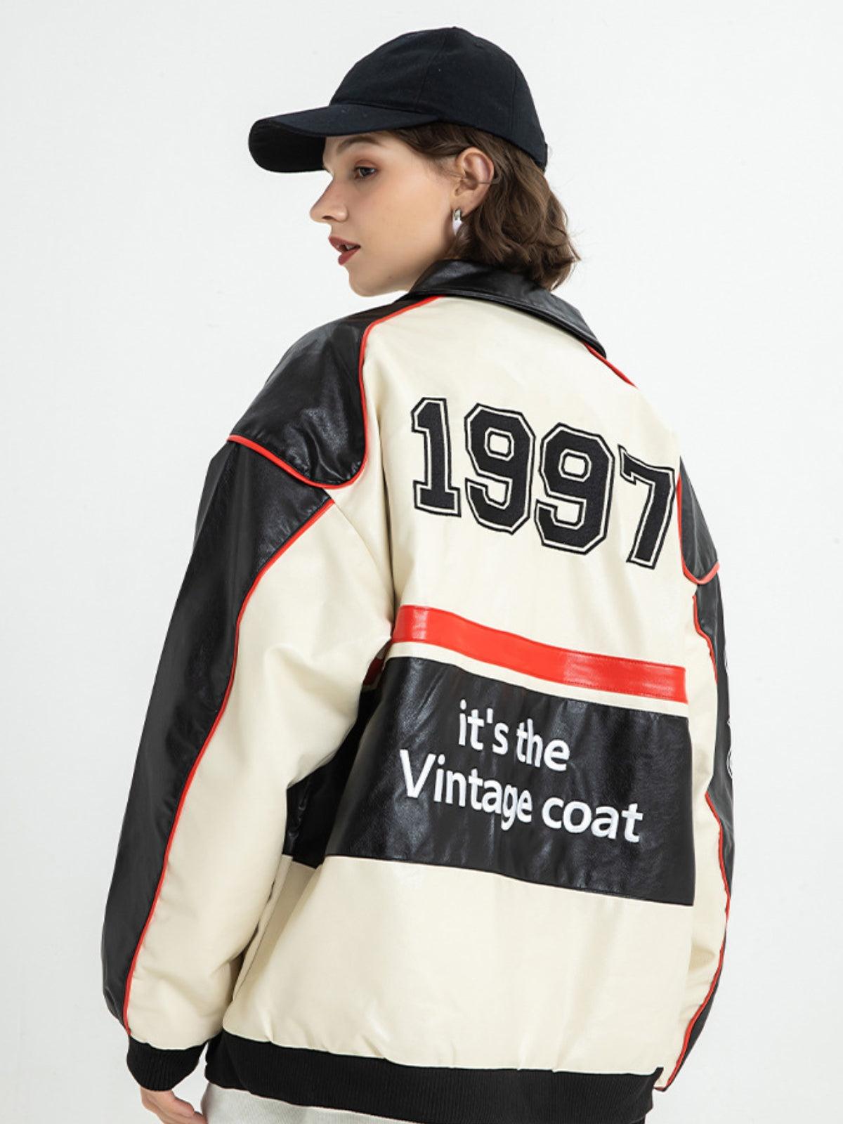 Concert Outfit Stitching Color Motorcycle Jacket Concert Outfit Stitching Color Motorcycle Jacket