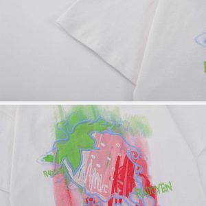 Concert Outfit Strawberry Embroidery Tee