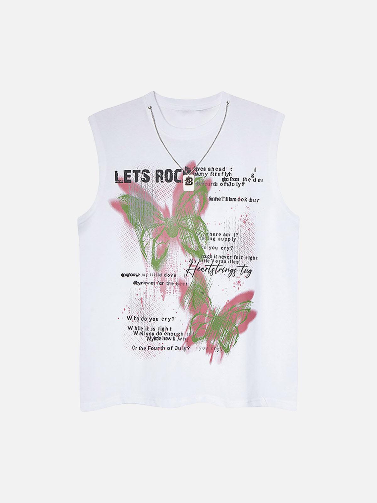 Concert Outfit Street Butterfly Graphic Tank Top Concert Outfit Street Butterfly Graphic Tank Top