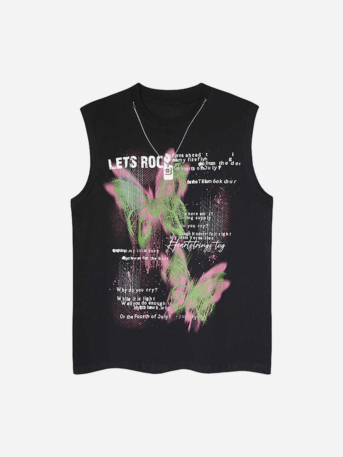 Concert Outfit Street Butterfly Graphic Tank Top Concert Outfit Street Butterfly Graphic Tank Top