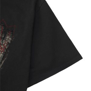 Concert Outfit Street Contrast Color Embroidered T-Shirt