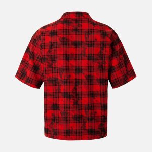 Concert Outfit Street Creative Pin Print Plaid Shirt