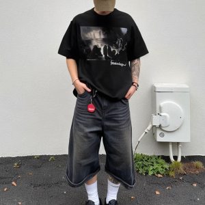 Concert Outfit Street Crew-Neck Print T-Shirt