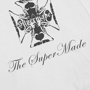 Concert Outfit Street Cross Letters Print Hoodie