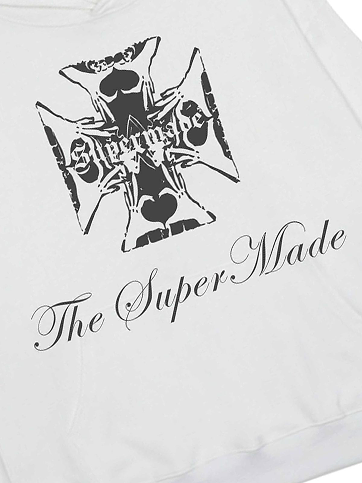 Concert Outfit Street Cross Letters Print Hoodie Concert Outfit Street Cross Letters Print Hoodie