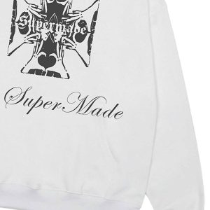 Concert Outfit Street Cross Letters Print Hoodie