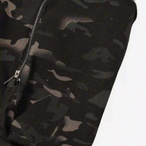 Concert Outfit Street Dark Camouflage Zipper Cargo Pants