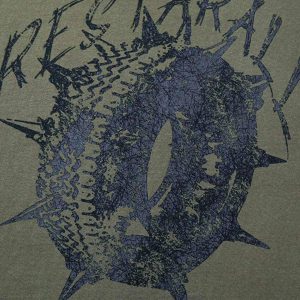 Concert Outfit Street Devil Tire Graffiti T-Shirt