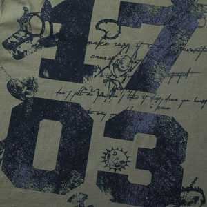 Concert Outfit Street Devil Tire Graffiti T-Shirt