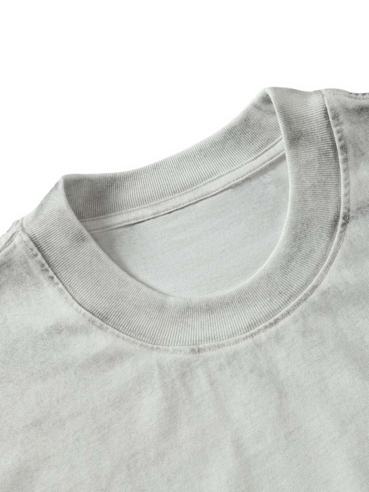 Concert Outfit Street Dirty-Dye Distressed Cut Pocket T-Shirt Concert Outfit Street Dirty-Dye Distressed Cut Pocket T-Shirt