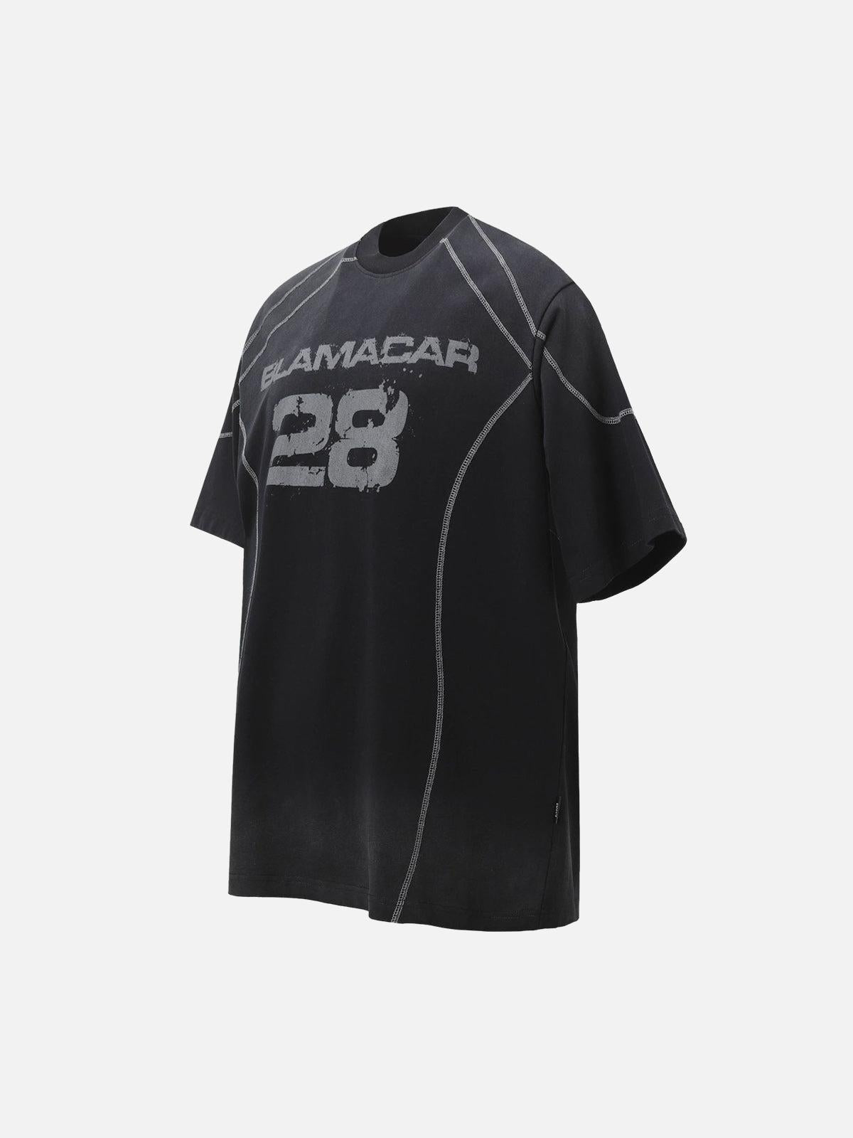 Concert Outfit Street Dirty Dyed Gradient Motorcycle T-Shirt Concert Outfit Street Dirty Dyed Gradient Motorcycle T-Shirt