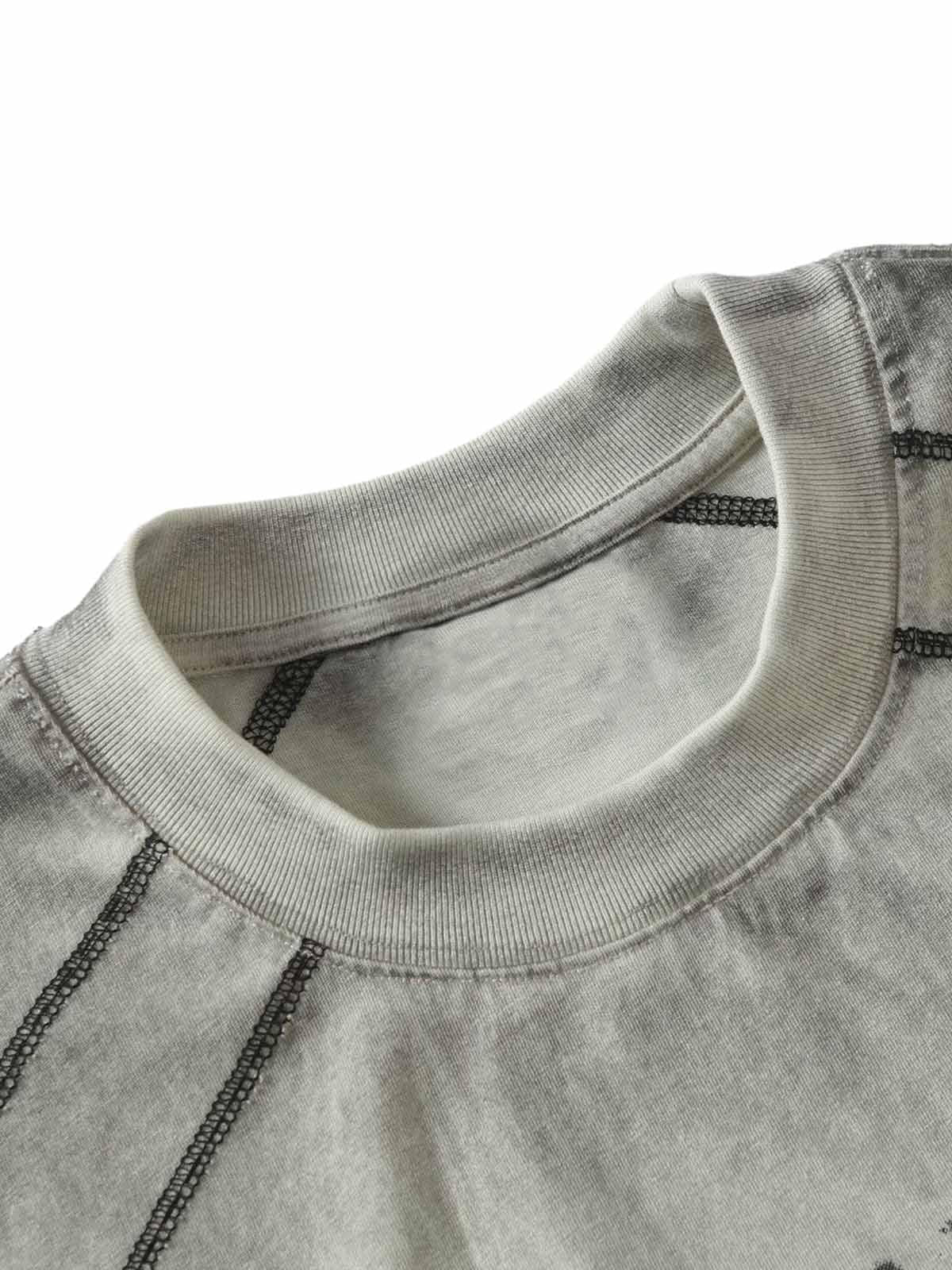 Concert Outfit Street Dirty Dyed Gradient Motorcycle T-Shirt Concert Outfit Street Dirty Dyed Gradient Motorcycle T-Shirt