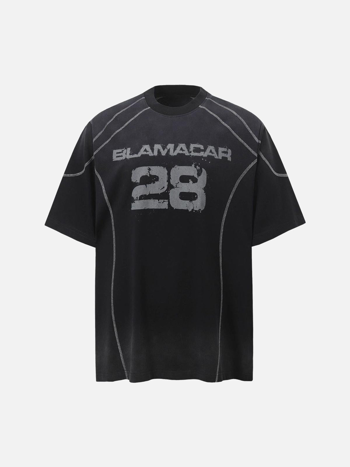 Concert Outfit Street Dirty Dyed Gradient Motorcycle T-Shirt Concert Outfit Street Dirty Dyed Gradient Motorcycle T-Shirt