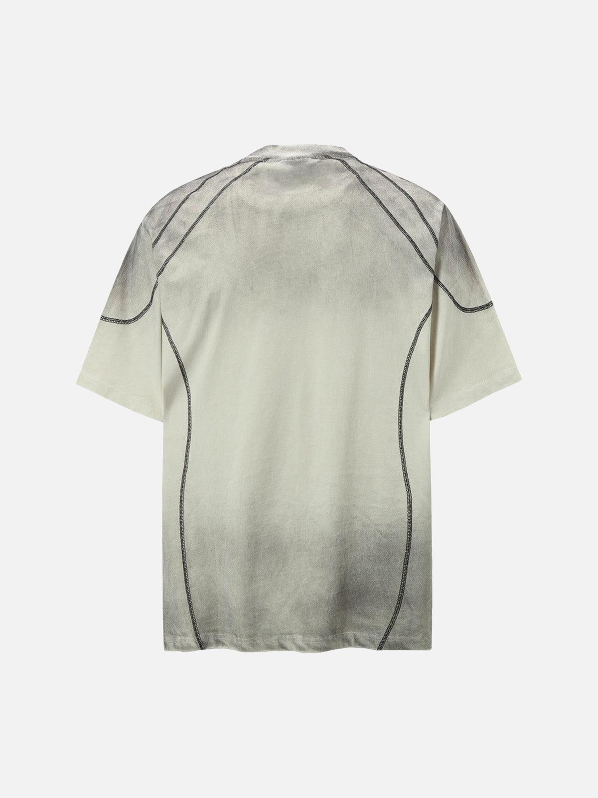 Concert Outfit Street Dirty Dyed Gradient Motorcycle T-Shirt Concert Outfit Street Dirty Dyed Gradient Motorcycle T-Shirt