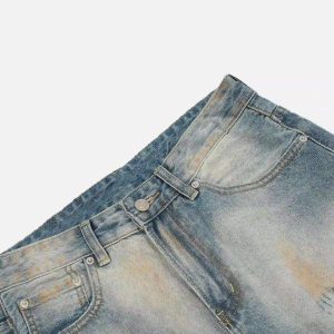 Concert Outfit Street Distressed Industrial Style Straight Jeans