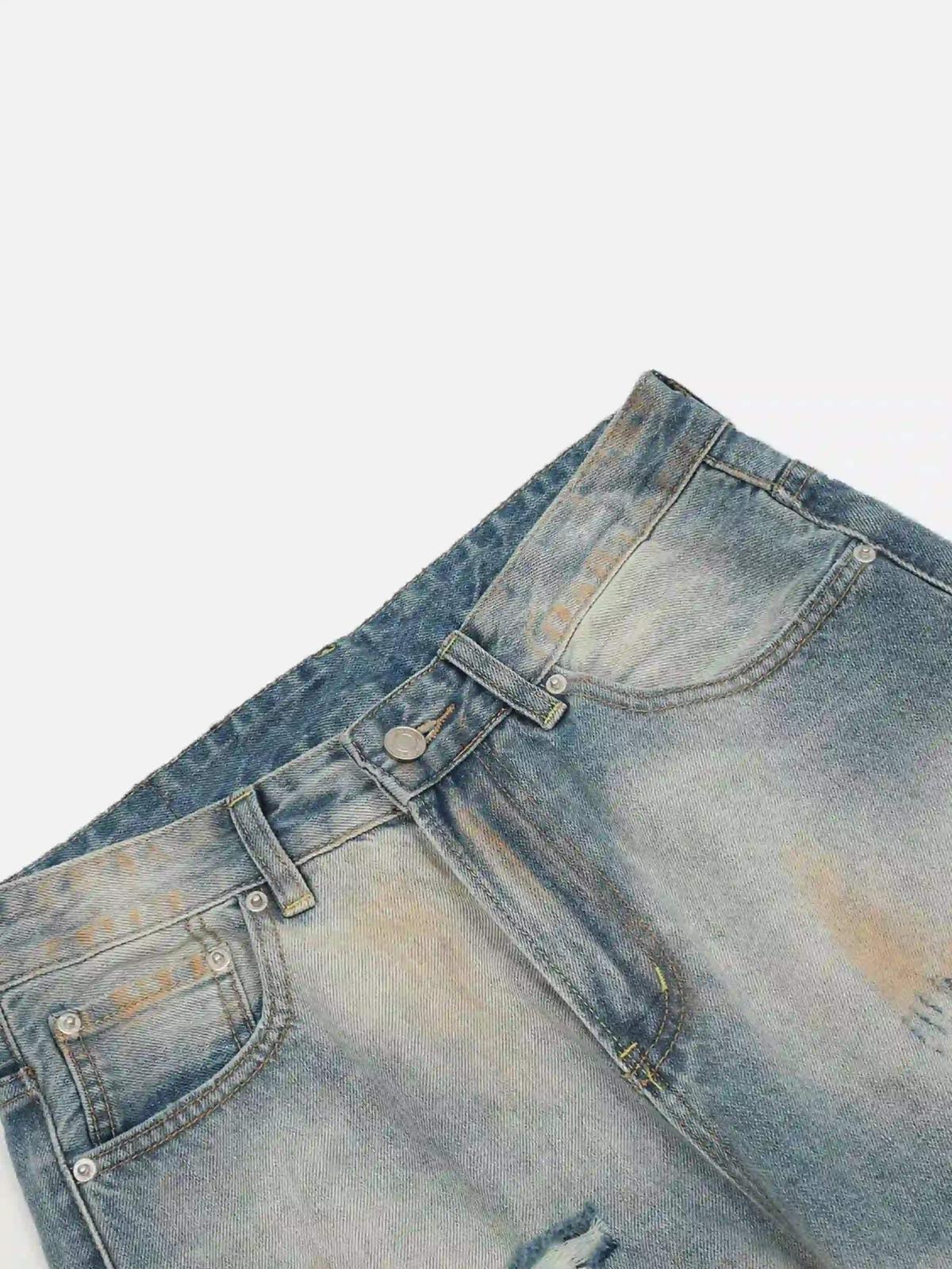 Concert Outfit Street Distressed Industrial Style Straight Jeans Concert Outfit Street Distressed Industrial Style Straight Jeans