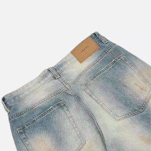 Concert Outfit Street Distressed Industrial Style Straight Jeans