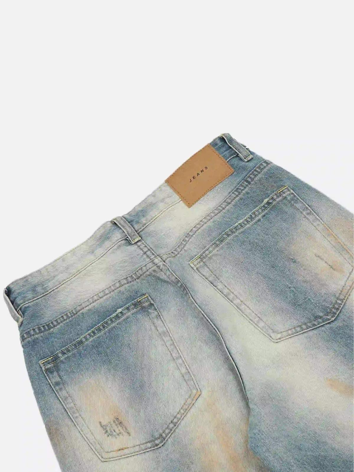 Concert Outfit Street Distressed Industrial Style Straight Jeans Concert Outfit Street Distressed Industrial Style Straight Jeans