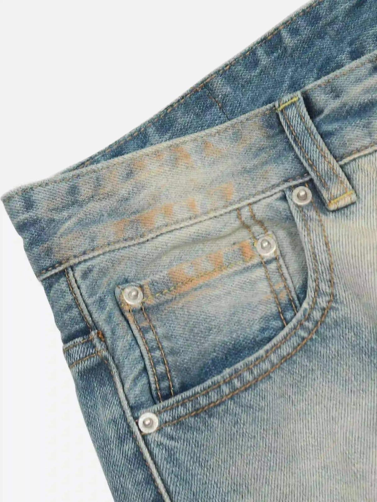 Concert Outfit Street Distressed Industrial Style Straight Jeans Concert Outfit Street Distressed Industrial Style Straight Jeans