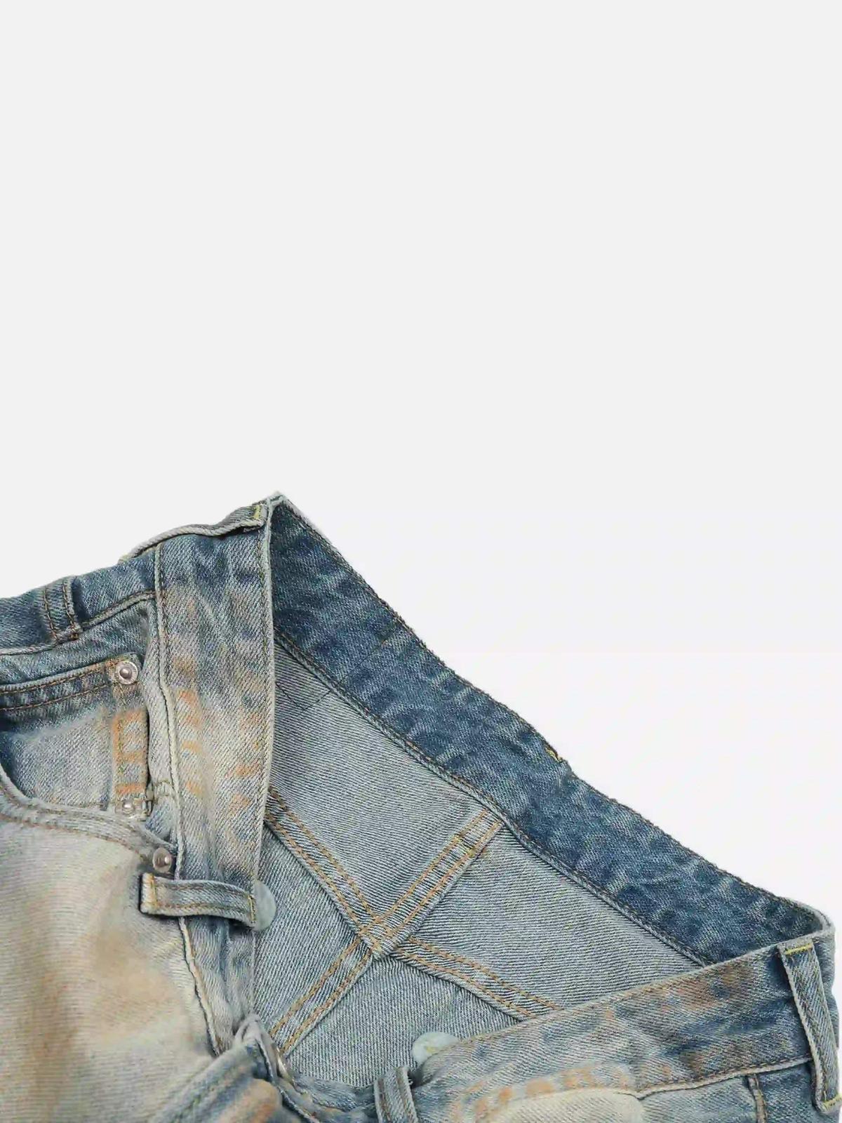 Concert Outfit Street Distressed Industrial Style Straight Jeans Concert Outfit Street Distressed Industrial Style Straight Jeans