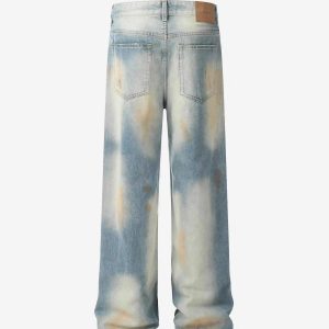 Concert Outfit Street Distressed Industrial Style Straight Jeans