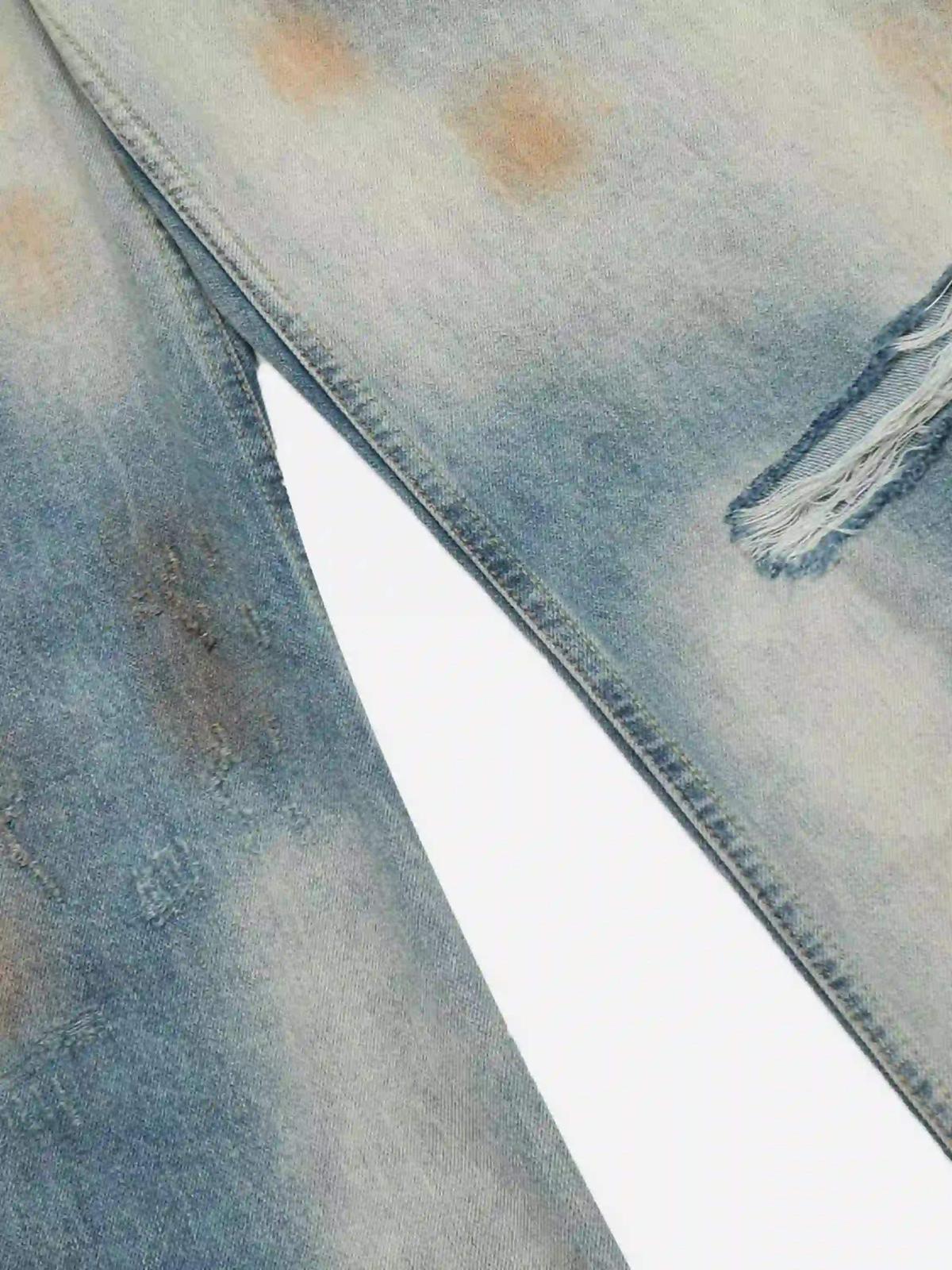 Concert Outfit Street Distressed Industrial Style Straight Jeans Concert Outfit Street Distressed Industrial Style Straight Jeans