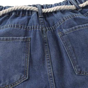 Concert Outfit Street Drawstring Star Applique Jeans