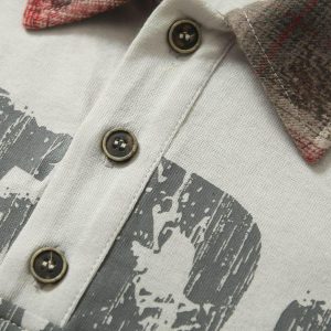 Concert Outfit Street Graffiti POLO Lapel Shirt