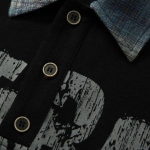 Concert Outfit Street Graffiti POLO Lapel Shirt