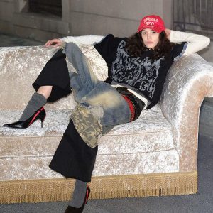 Concert Outfit Street Graffiti POLO Lapel Shirt