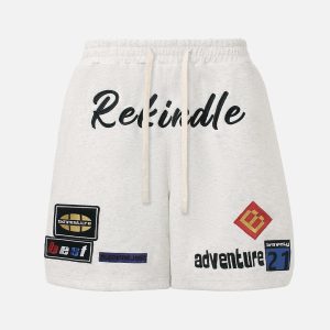 Concert Outfit Street Graphic Drawstring Shorts