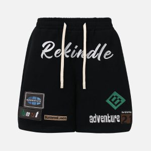 Concert Outfit Street Graphic Drawstring Shorts