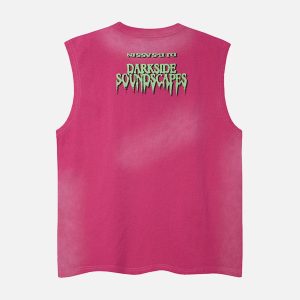 Concert Outfit Street Graphic Spray Print Necklace T-Shirt