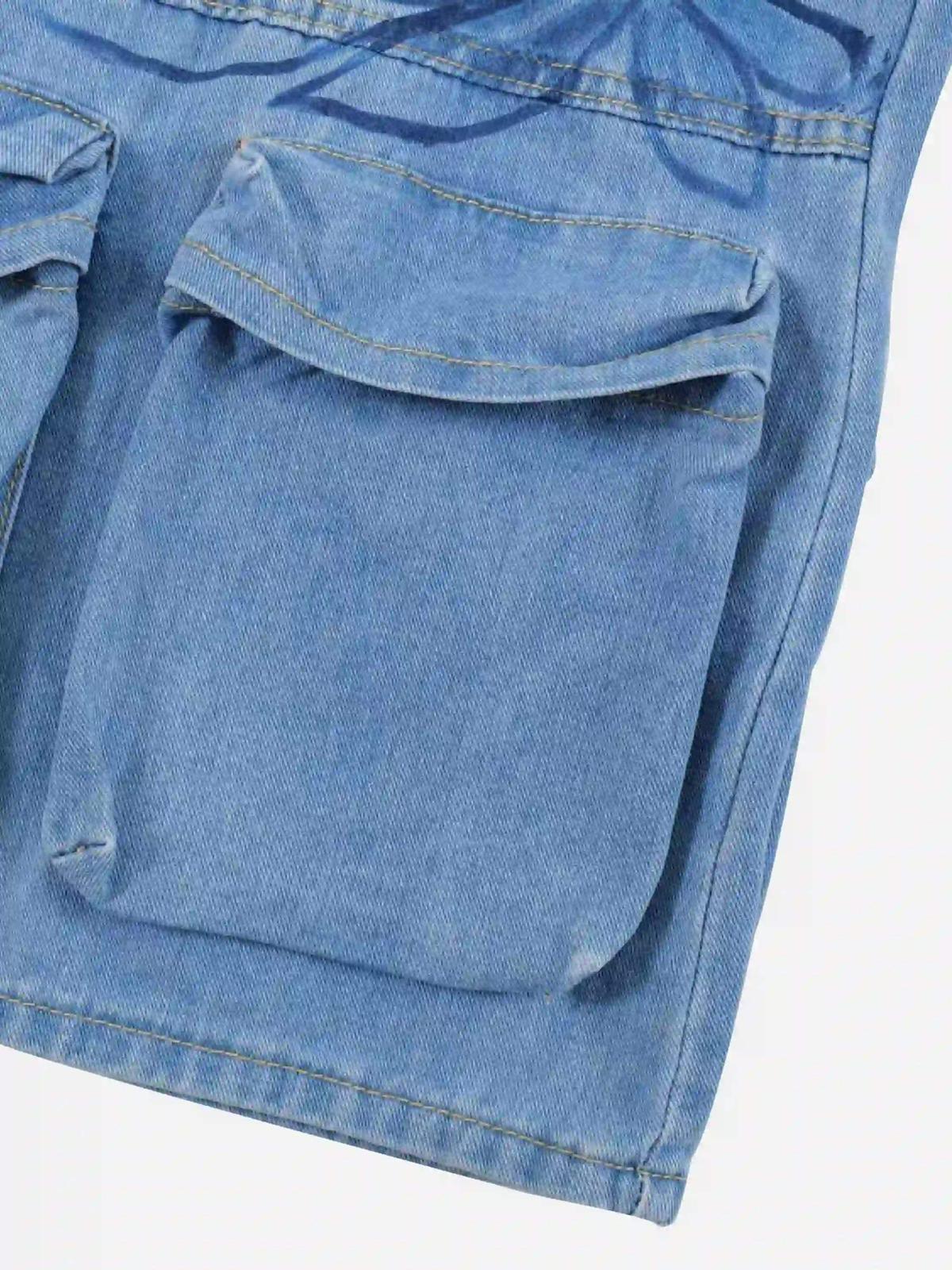 Concert Outfit Street Hand-Painted Graffiti Wide-Leg Jeans Concert Outfit Street Hand-Painted Graffiti Wide-Leg Jeans