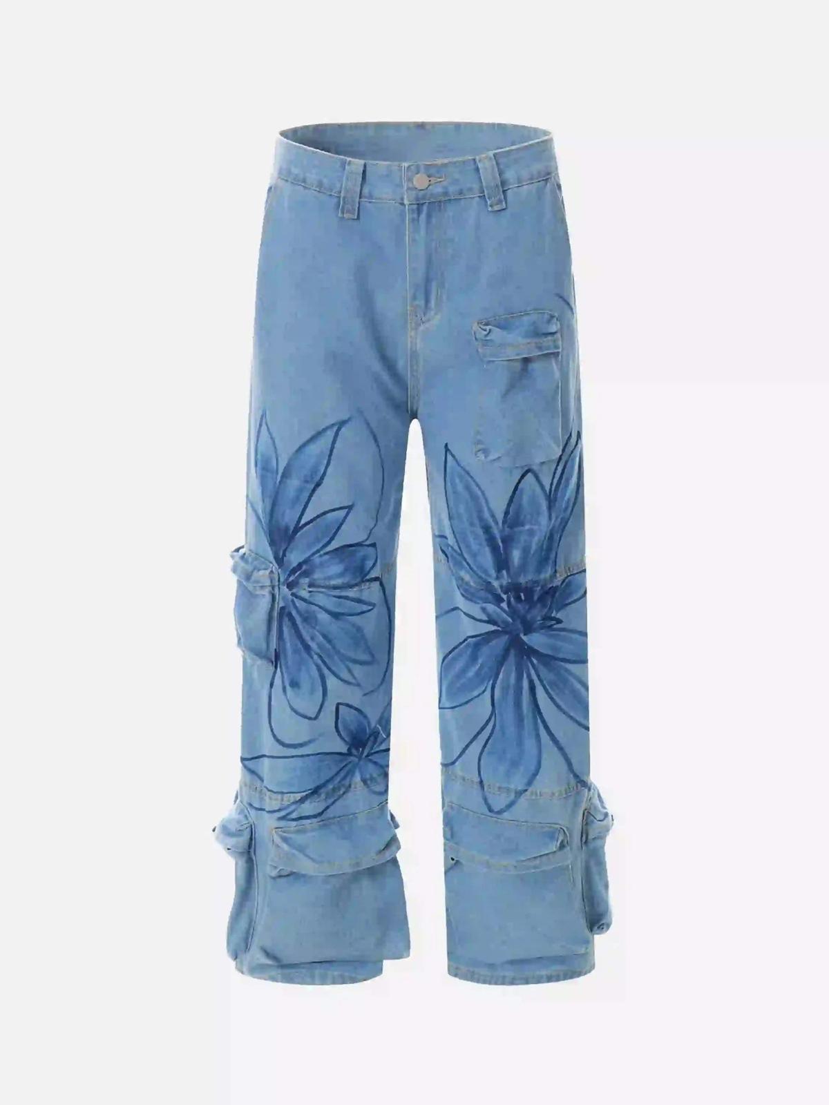 Concert Outfit Street Hand-Painted Graffiti Wide-Leg Jeans Concert Outfit Street Hand-Painted Graffiti Wide-Leg Jeans