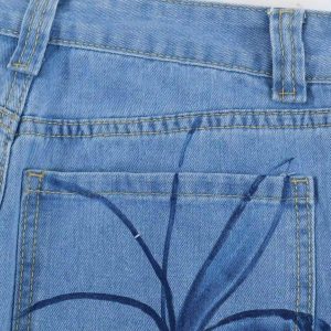 Concert Outfit Street Hand-Painted Graffiti Wide-Leg Jeans