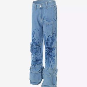 Concert Outfit Street Hand-Painted Graffiti Wide-Leg Jeans