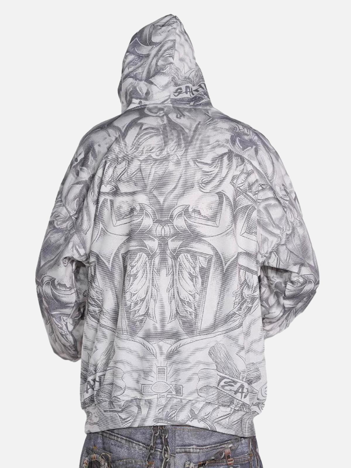 Concert Outfit Street Hand-Painted Zip Up Hoodie Concert Outfit Street Hand-Painted Zip Up Hoodie