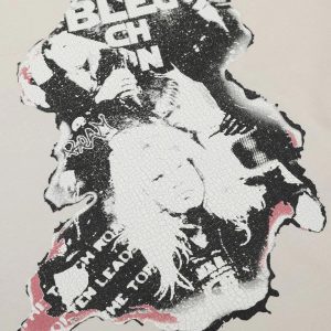 Concert Outfit Street Hip-Hop Portrait Print T-Shirt