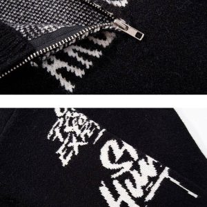 Concert Outfit Street Letter Graffiti Jacquard Sweater