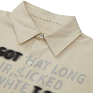 Concert Outfit Street Letter Print Short Sleeve Shirt