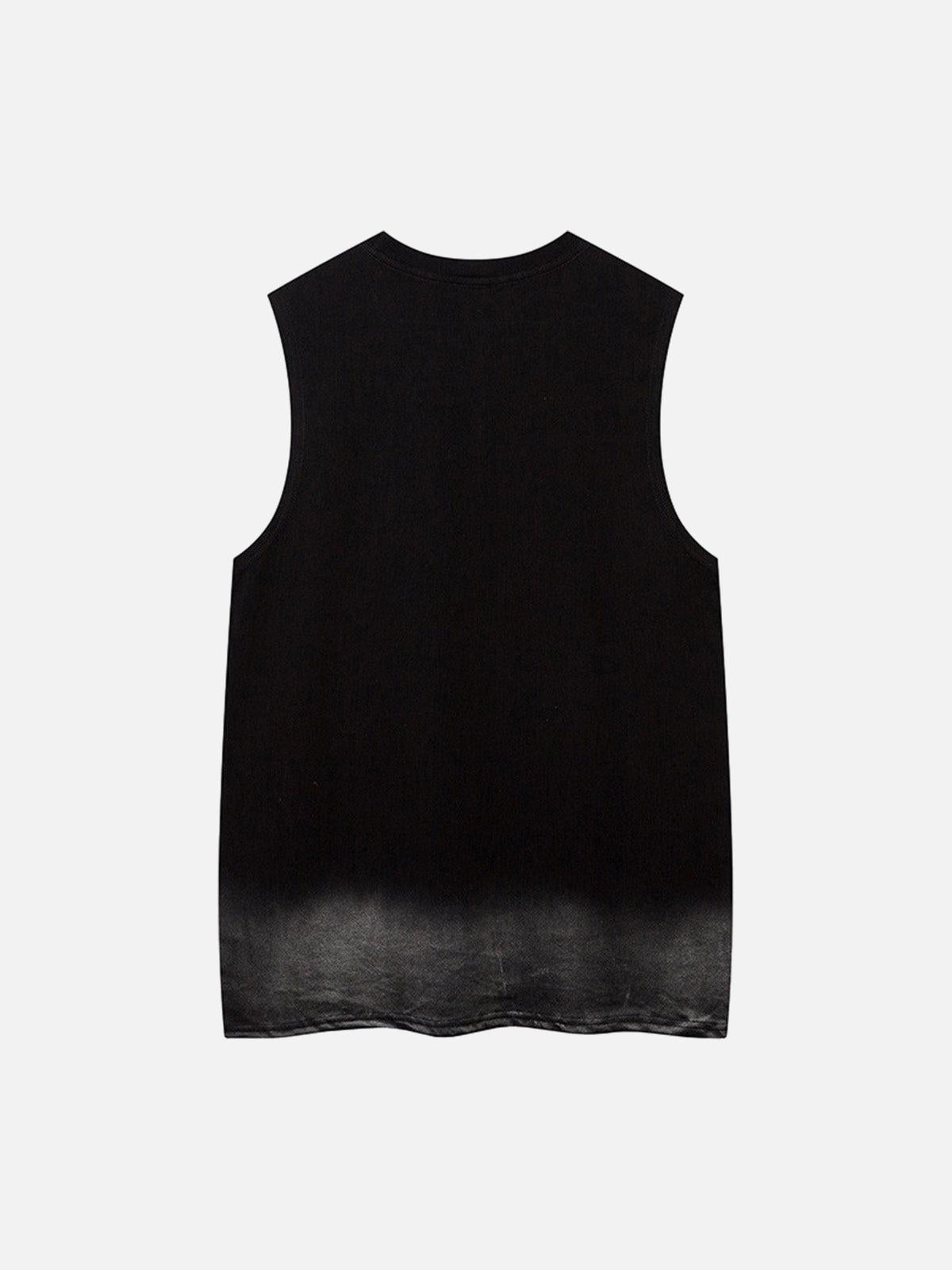 Concert Outfit Street Necklace Graffiti Spray-Painted Vest Concert Outfit Street Necklace Graffiti Spray-Painted Vest