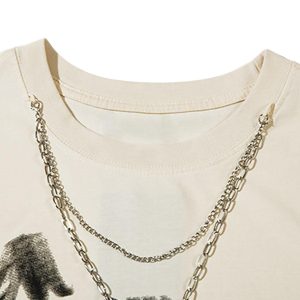 Concert Outfit Street Necklace Graffiti Spray-Painted Vest