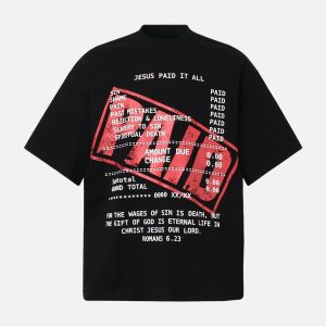 Concert Outfit Street PAID Letter Slogan T-Shirt