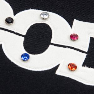 Concert Outfit Street Retro MOOD Patch Embroidered Rivet T-Shirt