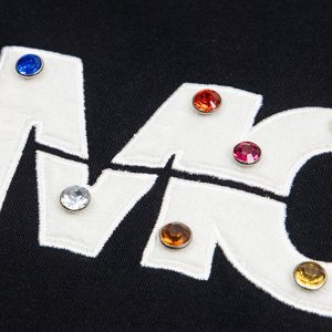 Concert Outfit Street Retro MOOD Patch Embroidered Rivet T-Shirt