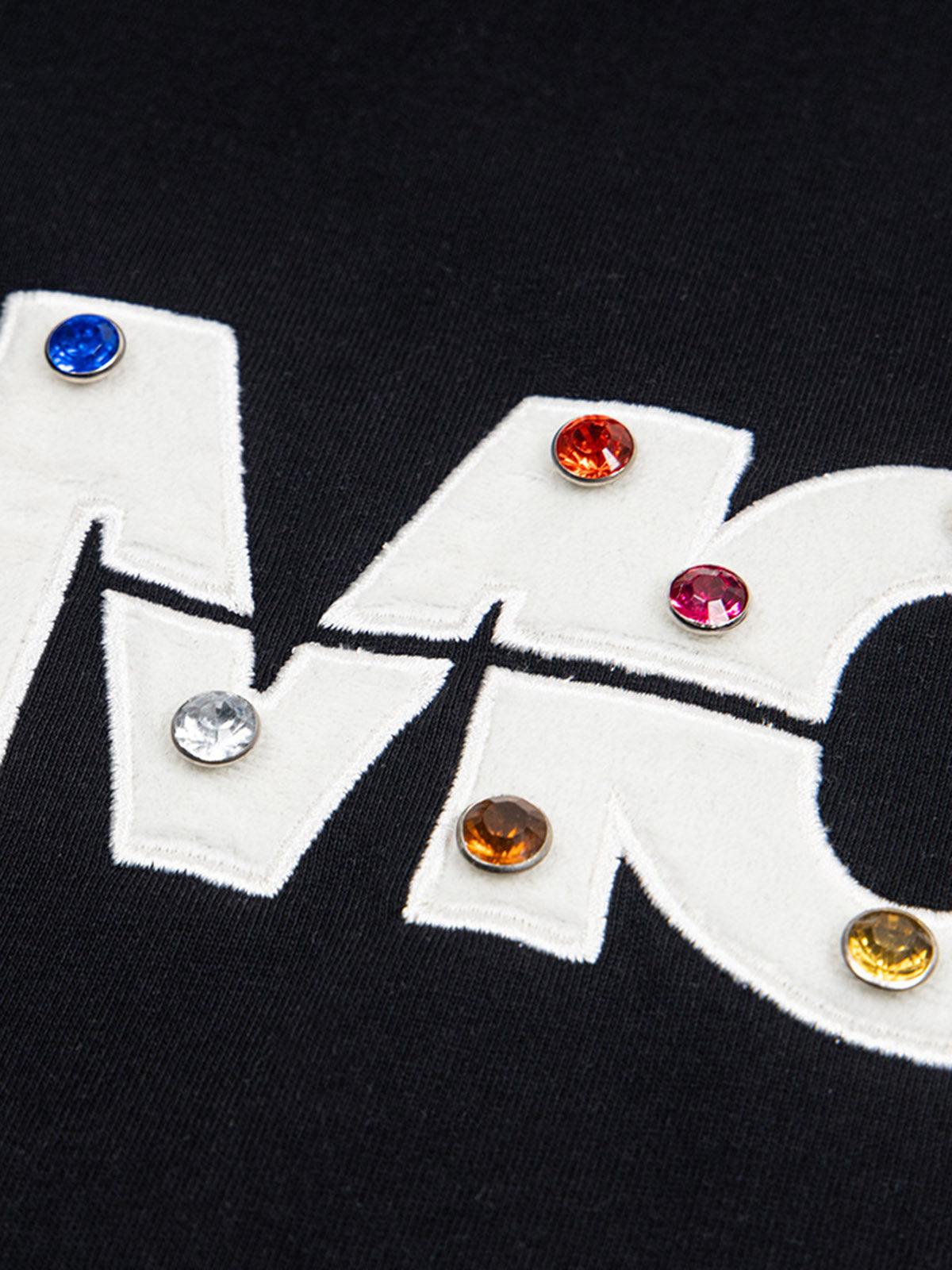 Concert Outfit Street Retro MOOD Patch Embroidered Rivet T-Shirt Concert Outfit Street Retro MOOD Patch Embroidered Rivet T-Shirt