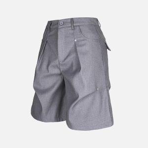 Concert Outfit Street Retro Pleated Rivet Shorts