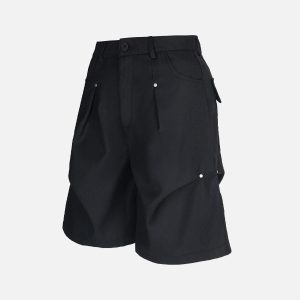 Concert Outfit Street Retro Pleated Rivet Shorts