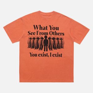 Concert Outfit Street Retro Portrait Letter Print T-Shirt